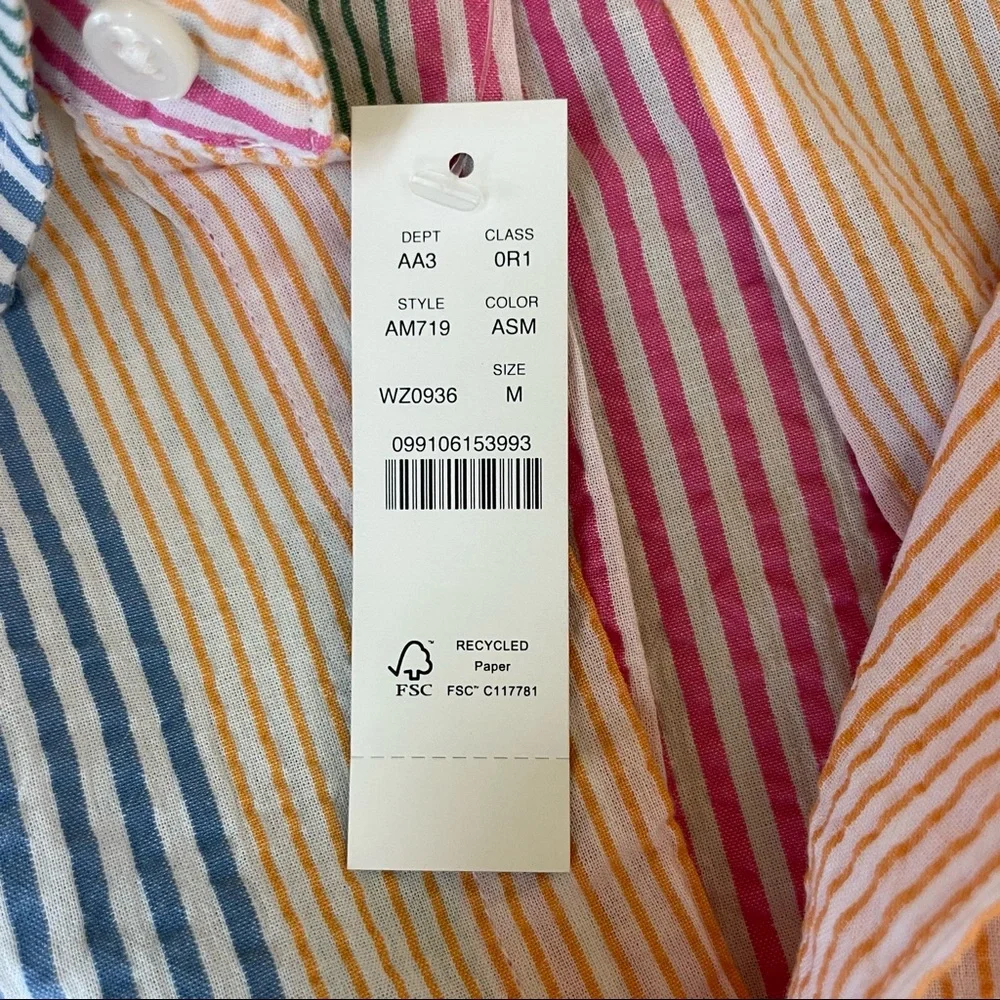 NWT J. Crew Multicolored Shirt